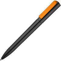 Пластиковые ручки - Ручка шариковая Split Black Neon, черная с оранжевым - Ручка шариковая Split Black Neon, черная с оранжевым