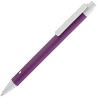 Металлические ручки - Ручка шариковая Button Up, фиолетовая с белым - Ручка шариковая Button Up, фиолетовая с белым