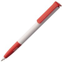 Пластиковые ручки - Ручка шариковая Senator Super Soft, белая с красным - Ручка шариковая Senator Super Soft, белая с красным