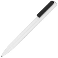 Пластиковые ручки - Ручка шариковая Split White Neon, белая с черным - Ручка шариковая Split White Neon, белая с черным