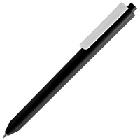 Пластиковые ручки - Ручка шариковая Pigra P03 Mat, черная с белым - Ручка шариковая Pigra P03 Mat, черная с белым