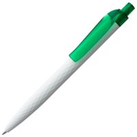 Пластиковые ручки - Ручка шариковая Prodir QS01 PMT-T, бело-зеленая - Ручка шариковая Prodir QS01 PMT-T, бело-зеленая