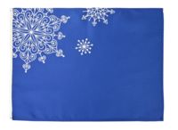 Новогодний стол - Декоративная салфетка «Снежинки», синяя - Декоративная салфетка «Снежинки», синяя