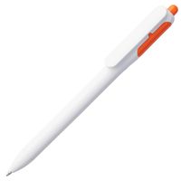 Пластиковые ручки - Ручка шариковая Bolide, белая с оранжевым - Ручка шариковая Bolide, белая с оранжевым