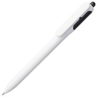 Пластиковые ручки - Ручка шариковая Bolide, белая с черным - Ручка шариковая Bolide, белая с черным