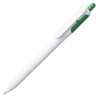Пластиковые ручки - Ручка шариковая Bolide, белая с зеленым - Ручка шариковая Bolide, белая с зеленым