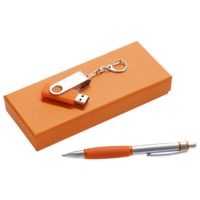 Наборы с ручками - Набор Notes: ручка и флешка 8 Гб, оранжевый - Набор Notes: ручка и флешка 8 Гб, оранжевый