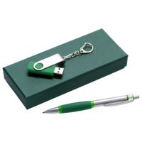Наборы с ручками - Набор Notes: ручка и флешка 8 Гб, зеленый - Набор Notes: ручка и флешка 8 Гб, зеленый