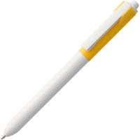 Пластиковые ручки - Ручка шариковая Hint Special, белая с желтым - Ручка шариковая Hint Special, белая с желтым