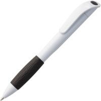 Пластиковые ручки - Ручка шариковая Grip, белая с черным - Ручка шариковая Grip, белая с черным