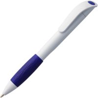 Пластиковые ручки - Ручка шариковая Grip, белая с синим - Ручка шариковая Grip, белая с синим