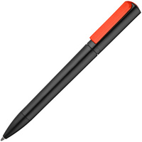 Пластиковые ручки - Ручка шариковая Split Black Neon, черная с красным - Ручка шариковая Split Black Neon, черная с красным