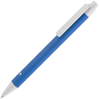 Металлические ручки - Ручка шариковая Button Up, синяя с белым - Ручка шариковая Button Up, синяя с белым