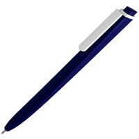 Пластиковые ручки - Ручка шариковая Pigra P02 Mat, темно-синяя с белым - Ручка шариковая Pigra P02 Mat, темно-синяя с белым