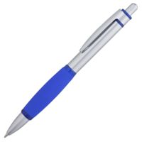 Металлические ручки - Ручка шариковая Boomer, с синими элементами - Ручка шариковая Boomer, с синими элементами