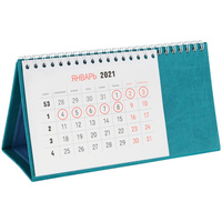 Аксессуары и украшения для офиса к новому году - Календарь настольный Brand, бирюзовый - Календарь настольный Brand, бирюзовый