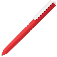Пластиковые ручки - Ручка шариковая Corner, красная с белым - Ручка шариковая Corner, красная с белым