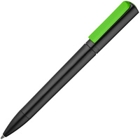 Пластиковые ручки - Ручка шариковая Split Black Neon, черная с зеленым - Ручка шариковая Split Black Neon, черная с зеленым