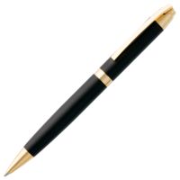 Металлические ручки - Ручка шариковая Razzo Gold, черная - Ручка шариковая Razzo Gold, черная
