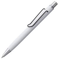 Металлические ручки - Ручка шариковая Clamp, белая с черным - Ручка шариковая Clamp, белая с черным
