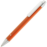 Металлические ручки - Ручка шариковая Button Up, оранжевая с серебристым - Ручка шариковая Button Up, оранжевая с серебристым