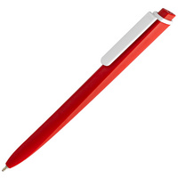Пластиковые ручки - Ручка шариковая Pigra P02 Mat, красная с белым - Ручка шариковая Pigra P02 Mat, красная с белым