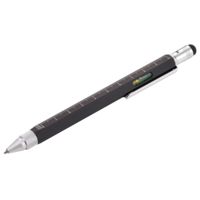 Металлические ручки - Ручка шариковая Construction, мультиинструмент, черная - Ручка шариковая Construction, мультиинструмент, черная
