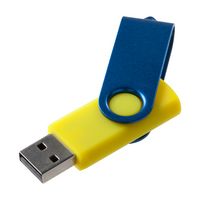 Флешки - Флешка Twist Color, желтая с синим, 16 Гб - Флешка Twist Color, желтая с синим, 16 Гб