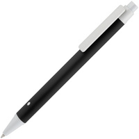 Металлические ручки - Ручка шариковая Button Up, черная с белым - Ручка шариковая Button Up, черная с белым