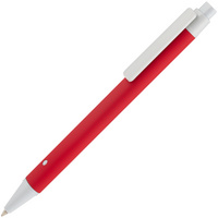 Металлические ручки - Ручка шариковая Button Up, красная с белым - Ручка шариковая Button Up, красная с белым
