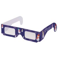 Аксессуары и украшения для офиса к новому году - Новогодние 3D очки «Снеговики», синие - Новогодние 3D очки «Снеговики», синие