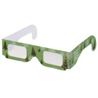Аксессуары и украшения для офиса к новому году - Новогодние 3D очки «Елочки», зеленые - Новогодние 3D очки «Елочки», зеленые