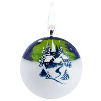 Новогодние свечи и подсвечники - Свеча ручной работы «Северное сияние», в форме шара - Свеча ручной работы «Северное сияние», в форме шара