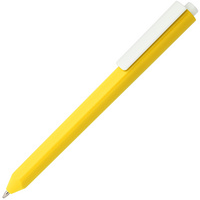 Пластиковые ручки - Ручка шариковая Corner, желтая с белым - Ручка шариковая Corner, желтая с белым