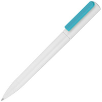 Пластиковые ручки - Ручка шариковая Split White Neon, белая с голубым - Ручка шариковая Split White Neon, белая с голубым