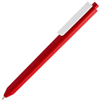 Пластиковые ручки - Ручка шариковая Pigra P03 Mat, красная с белым - Ручка шариковая Pigra P03 Mat, красная с белым