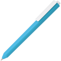 Пластиковые ручки - Ручка шариковая Corner, голубая с белым - Ручка шариковая Corner, голубая с белым
