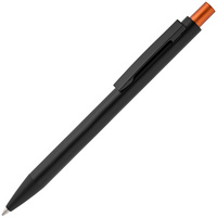 Металлические ручки - Ручка шариковая Chromatic, черная с оранжевым - Ручка шариковая Chromatic, черная с оранжевым