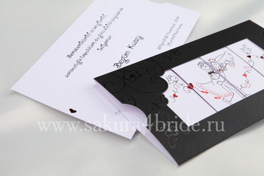 Свадебные приглашения 50613 - Высокое качество бумаги и шелкография придают определенный шик этому свадебному приглашению
