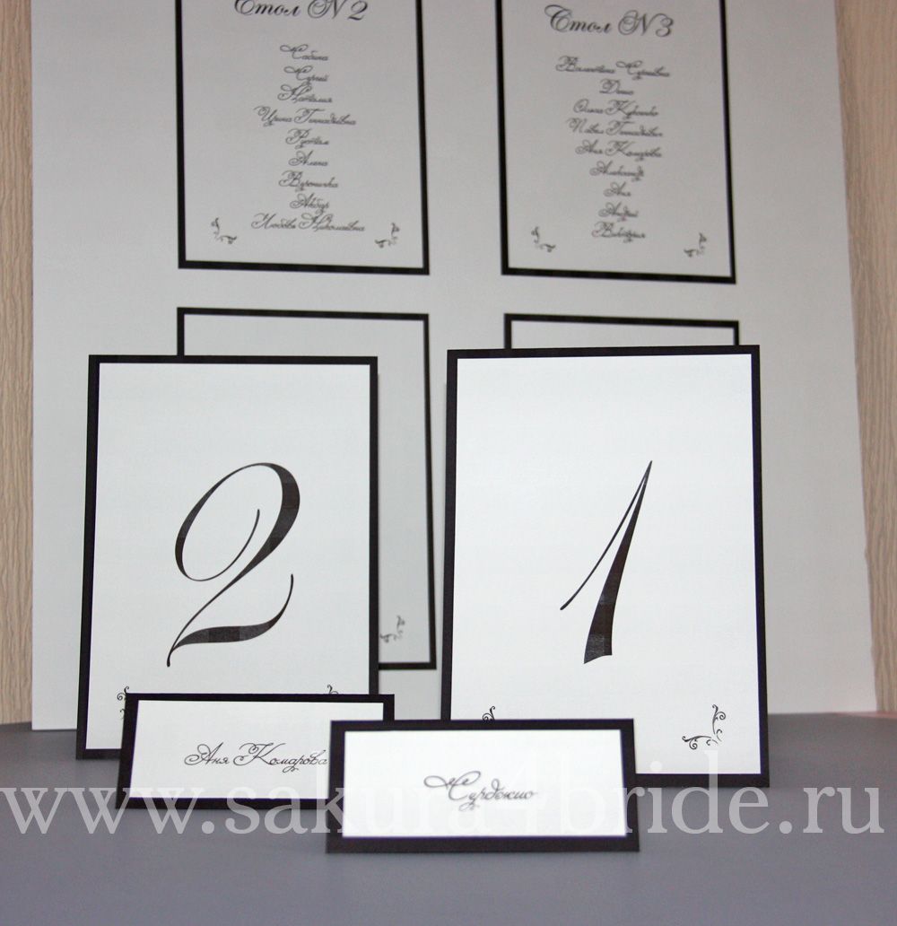Карточка с номером стола - Дизайнерский номер стола