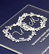 Приглашения ручной работы, индивидуальный дизайн САКУРА - 11326 - Прозрачные премиум приглашения на свадьбу из акрила