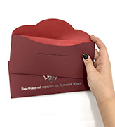 Конверты для приглашений и открыток - 91184 - Тактильный красный конверт с фигурным клапаном