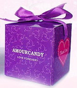 Распродажа приглашений на свадьбу и бонбоньерок, до 50% скидка - Amour Candy фиол. - 